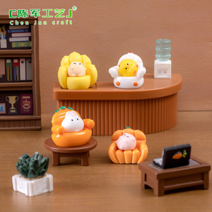 Canapé micro-paysager Weij, petits cochons, lapins, poulets, figurines d'animaux, maison de poupée, accessoires de décoration de paysage - Product Image 2