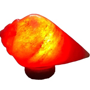 Lámpara de sal de roca del Himalaya con forma de caracola, lámpara de sal amarilla, Saharanpur Natural puro como en la imagen, SALTLAMP005, cartón hecho a mano de 3-4 días - Product Image 1