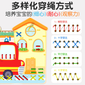 Kit de Crochet en Bois Montessori pour Enfants, Jeux de Plateau Éducatifs, Puzzles de Lissage et d'Enfilage, Outils Pédagogiques, Jouets pour Enfants - Product Image 3