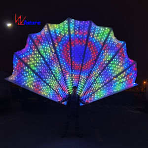 WL-0294 Grand ventilateur à LED en forme de paon, costume à queue lumineuse à LED, ailes de fée pour le divertissement, 3,4 mètres - Product Image 6