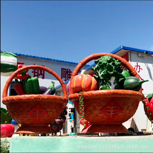 Fruit Basket Sculpture Fiberglass <b>Large</b> Scale Park Landscape Outdoor <b>Ornament</b> - Product Image 2