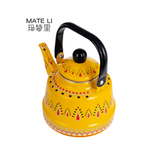 Bouilloire en émail bouillant de l'eau de camping de 1,1 L rétro nouveau style avec logo personnalisé théière en carbone émaillée pour la maison - Product Image 2