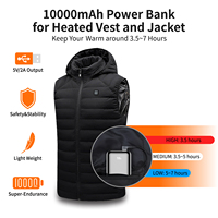 Batterie pour veste chauffante, logo personnalisé, bloc d'alimentation 5V 2A, taille du paquet, affichage LED, chargeur portable 10000mah pour vêtements chauffants