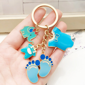Lindo Colgante de Botella con Pies de Bebé Azules <span class=keywords><strong>para</strong></span> Joyería DIY y Llavero - Product Image 1