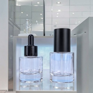 ขวดแก้วใสสำหรับน้ำมันเซรั่มขนาด 30 มล. 50 มล. แบบไหล่เรียบ พร้อมจุกยางหยด - Product Image 1