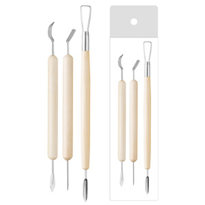 Kit de 3 outils de bricolage en argile pour la sculpture de <span class=keywords><strong>poterie</strong></span> en polymère pour sculpter la céramique Fournitures d'art Public cible Amateurs - Product Image 1