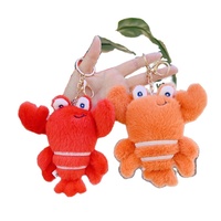 Peluche crabe moelleuse de 12 cm, porte-clés homard, décoration de sac, jouets animaux marins en peluche, promotion unisexe pour Thanksgiving
