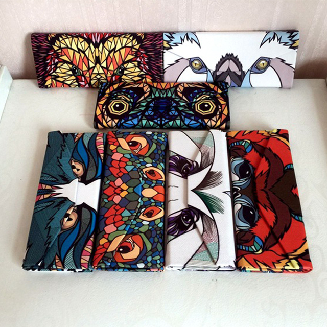 Triangle Folding Animal Print Eyeglass Case 2023 Newest Fashion PU Leather Newest Designer Optical Frames Sunglasses Case 2024
