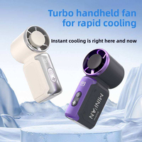 Ventilador de Cuello Eléctrico Portátil MINI-AN, Sin Aspas, Pantalla Digital, 3 Velocidades, Recargable por USB, Refrigeración Portátil para Exteriores