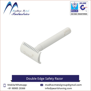 Adjustable Double Edge Safety <b>Razor</b> with <b>Single</b> <b>Blade</b> Brass Handle and Stainless Steel <b>Blades</b> - Product Image 6
