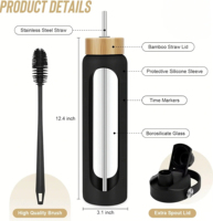 Bouteille d'eau en verre borosilicaté écologique avec couvercle en silicone DAJI HYDRO personnalisable et réutilisable pour l'extérieur