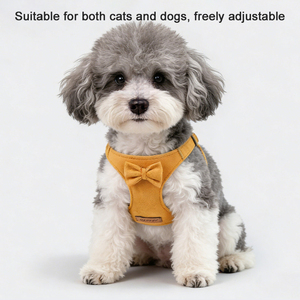 Nuevo Conjunto de Tres Piezas para Mascotas con Diseño de Lazo Adorable: Correa, <span class=keywords><strong>Chaleco</strong></span> y Collar para Perros con Cierre de Hebilla - Product Image 2