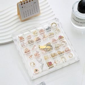 Organisateur de bijoux en acrylique, boîte de rangement transparente à plusieurs compartiments pour bagues, boucles d'oreilles, petits accessoires - Product Image 1
