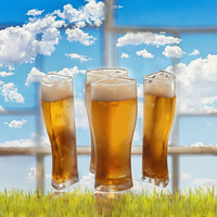 Ensemble de verres à vin et à bière en plastique transparent réutilisable de qualité alimentaire sans BPA, incassable, 1L