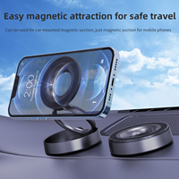 Nouveauté : support magnétique pour téléphone portable en alliage d'aluminium pliable à 360 degrés, adhésif, pour tableau de bord de voiture, bureau et mur