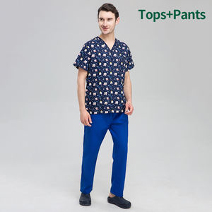 ชุดพยาบาลซักได้สำหรับโรงพยาบาลเสื้อสำหรับผู้หญิงและผู้ชายพิมพ์ลายดีไซน์ใหม่จากโรงงานโดยตรง - Product Image 6