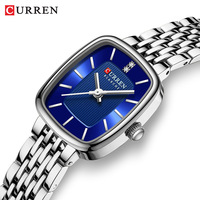 Montre à Quartz CURREN 9093 pour Femme, Mode Loisirs Diamant Simple, Bracelet en Acier Doré Argenté, Montre-bracelet pour Dames, Cadeau Élégant