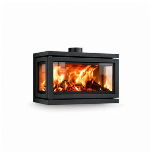 SXFireplace VD800 Caminetto Moderno <span class=keywords><strong>a</strong></span> <span class=keywords><strong>Legna</strong></span> Nero, Stufa Autoportante in Acciaio, Inserto Decorativo per Riscaldamento Interno Hotel - Product Image 1