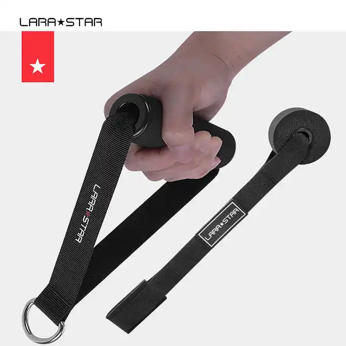 LS3047 Non-Slip Cáp máy file đính kèm Resistance Bands xử lý Grips thể dục dây đeo stirrup xử lý cáp với D Vòng Kim Loại