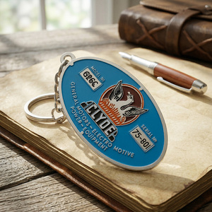 Llavero Personalizado <span class=keywords><strong>de</strong></span> Fábrica, <span class=keywords><strong>de</strong></span> Aleación <span class=keywords><strong>de</strong></span> Zinc Plateado, Ovalado, con Logotipo <span class=keywords><strong>de</strong></span> Marca Empresarial, Esmaltado, para Regalos y Souvenirs - Product Image 2