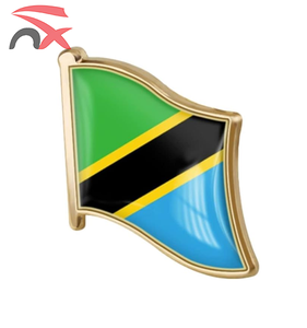 Conception de LOGO personnalisé métal émail <span class=keywords><strong>Tanzanie</strong></span> pays drapeau épingles épinglette pour vêtements sac à dos décoration - Product Image 1