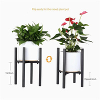 Pot de fleurs rond décoratif moderne en céramique émaillée personnalisable pour plantes succulentes avec support en fer, facile à nettoyer