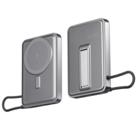 Chargeur sans fil magnétique 15W, batterie externe portable, un seul appareil. Batterie Li-Polymère Multifonctionnelle Réduit la Charge des Accessoires
