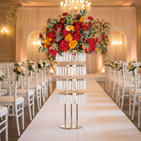 Nouveau support à fleurs en fer doré pour la décoration de table de mariage, fournitures de mariage, vase à fleurs