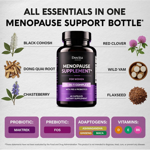 Custom Logo OEM <b>Menopause</b> Supplement Capsules For Women Maximum Strength <b>Menopause</b> Symptom Relief Hormone Balance 60 Caps - Product Image 2