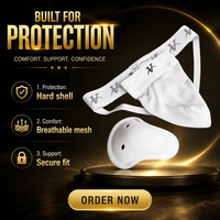 Protège-entrejambe spécifique au karaté de la série Elite, conception ergonomique à coque rigide pour une protection maximale lors des combats de karaté