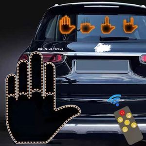 Bande lumineuse de doigt de <span class=keywords><strong>voiture</strong></span> Télécommande <span class=keywords><strong>Symbole</strong></span> de route Lumière de geste de doigt du milieu Auto Ambre Feu de freinage d'avertissement de doigt du milieu - Product Image 1
