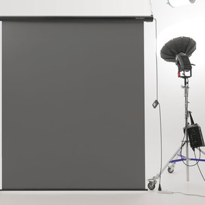 RAUBAY Motorized Pull Down Gray Polyester Screen Backdrop-59.8" X 86.6" Collapsible Ceiling/Wall Mount Background - Product Image 5