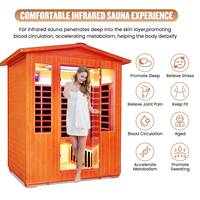 Sauna extérieur en bois de cèdre rouge pour 2 à 4 personnes, 2,6 kW, infrarouge lointain, avec commande intelligente et haut-parleur Bluetooth – Stock USA
