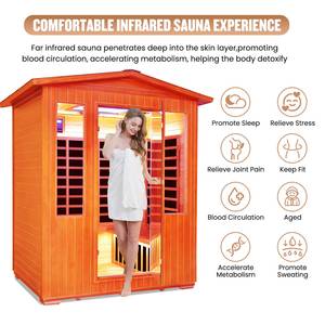 Sauna de Madera de Cedro Rojo para Exteriores, para 2-4 Personas, 2.6KW, con Control Inteligente y Altavoz Bluetooth, Disponible en EE. UU. - Product Image 6
