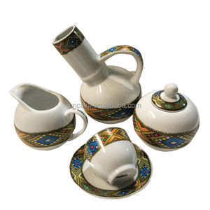 Juego de café tradicional etíope con rekebot, 17 piezas, nuevo diseño, 2021 - Product Image 1