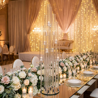 Chandelier de mariage moderne en cristal de haute qualité, grand modèle, 5/8/10 bras, en verre transparent, centre de table décoratif