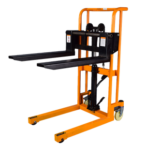 मैनुअल हाइड्रोलिक स्टेकर 0.4t 400kg लोड हैंड लिफ्ट ट्रक समायोज्य लिफ्ट के साथ हल्के स्टेकर - Product Image 1