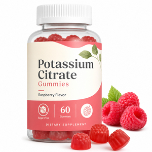 Gummies de citrate de potassium bio sans gluten, faibles en gras et en sucre pour adultes, favorisant la santé cardiaque et du système nerveux, complément végétalien OEM - Product Image 1