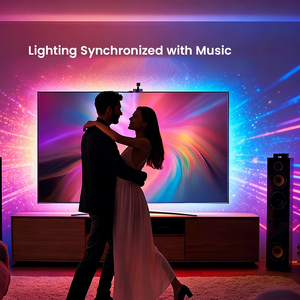 Bande lumineuse LED flexible Smart <span class=keywords><strong>Ambilight</strong></span> pour TV et PC de 40 à 100 pouces, synchronisation musicale, écrans FancyRGB, couleurs de rêve, pour la maison - Product Image 2