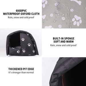 ผ้า Oxford แบบพกพากันน้ําสัตว์เลี้ยงสุนัขกลางแจ้งสัตว์เลี้ยงสุนัขฤดูหนาวที่อบอุ่นล้อมรอบบ้านแมวพร้อมหลังคา - Product Image 3