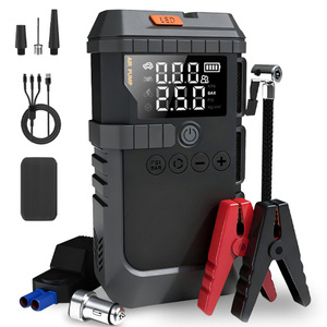 เครื่องสูบลมยางแบบพกพา 12V พร้อมที่ช่วยสตาร์ทรถยนต์ แบตเตอรี่ 12000mAh ไฟ LED สำหรับรถจักรยานยนต์ อุปกรณ์ฉุกเฉิน รถยนต์ รถบรรทุก กระแสสูงสุด 1200A - Product Image 1