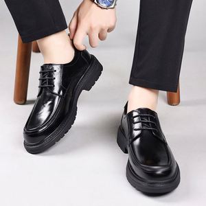 Nuevos Zapatos Casuales de Negocios con Cordones de Cuero Genuino para Hombre, con Punta Ancha, Suela Gruesa y Transpirables, para Oficina y Carrera Profesional - Product Image 3