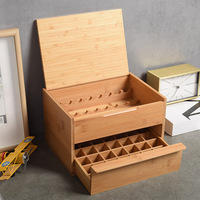 Organisateur de boîte de rangement pour huiles essentielles de style tiroir à trois niveaux en bois de bambou minimaliste