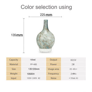 Humidificador de Aromaterapia con Luz de Siete Colores, Difusor Ultrasónico de Cerámica y Vidrio de 100 ml con Iluminación LED para Uso Doméstico - Product Image 4