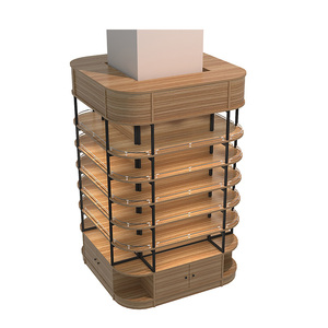 Étagère de supermarché moderne en bois, présentoir gondole de luxe en métal avec armoire de rangement pour magasin de détail - Product Image 5