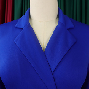 D438 último diseño elegante vestidos de carrera traje cuello doble botonadura señoras vestido de oficina mujeres Wormal trabajo <span class=keywords><strong>Blazer</strong></span> vestidos - Product Image 4