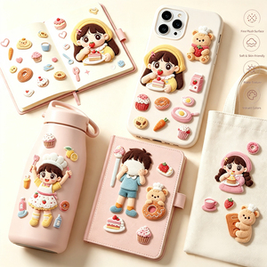Pegatinas personalizadas en 3D con relieve, estilo caricatura, venta al por mayor, MOQ bajo, OEM, para papelería infantil - Product Image 2