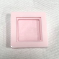 Mignon mini étui de fard à paupières en poudre compact vide en plastique contenant de surligneur étui à blush avec fenêtre transparente