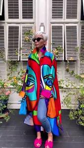 Vestido Largo Musulmán <span class=keywords><strong>Abaya</strong></span> Nuevo Modelo 2023, Estampado a Color, Manga Larga, Holgado, con un Solo Botón, para Mujer, Estilo Playa, en Dubái - Product Image 4