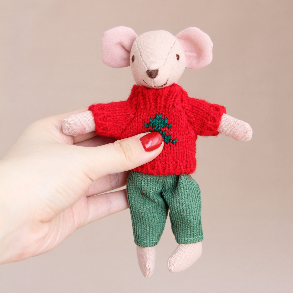 Papa souris 15cm - Pull rouge